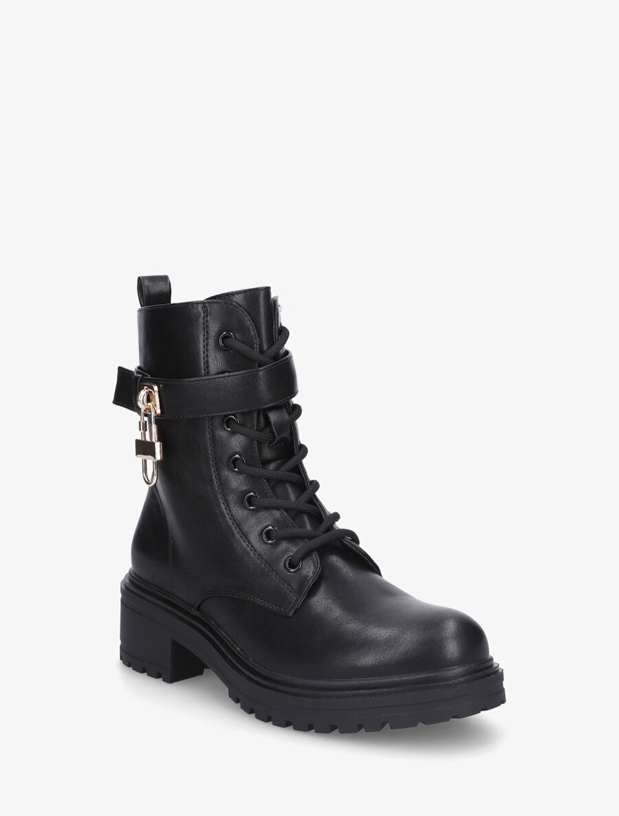 Bottines montantes à empiècement métal - Noir - 2