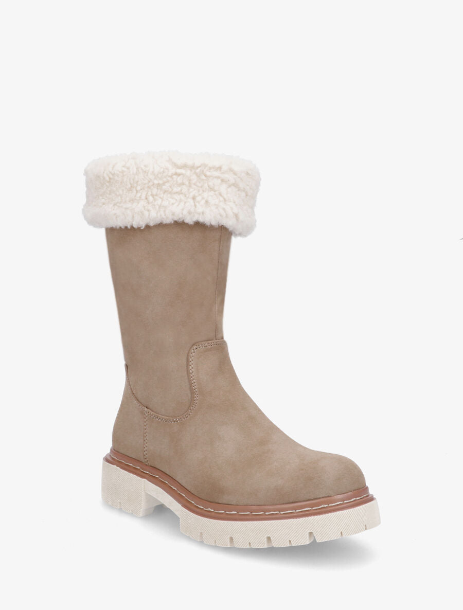 Bottines montantes effet nubuck - Taupe - 2