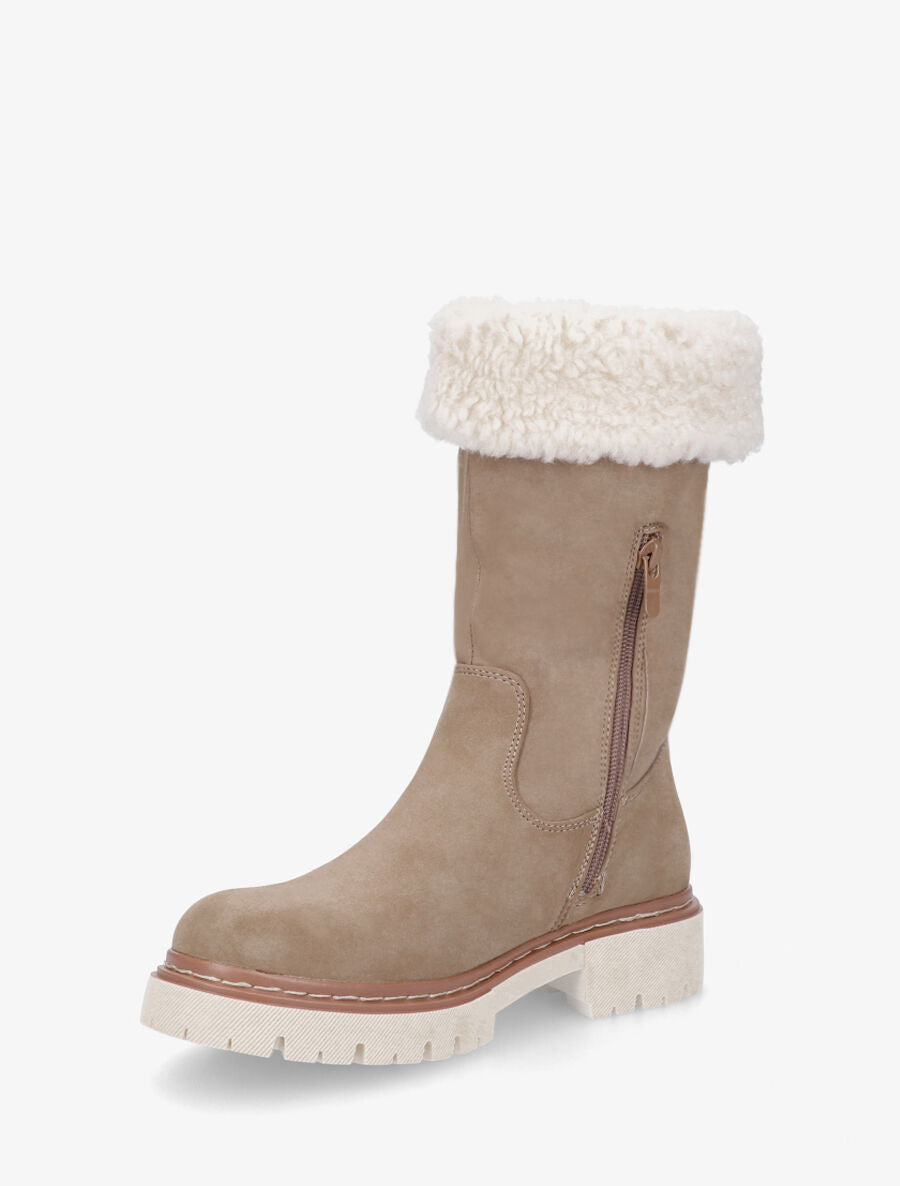 Bottines montantes effet nubuck - Taupe - 3