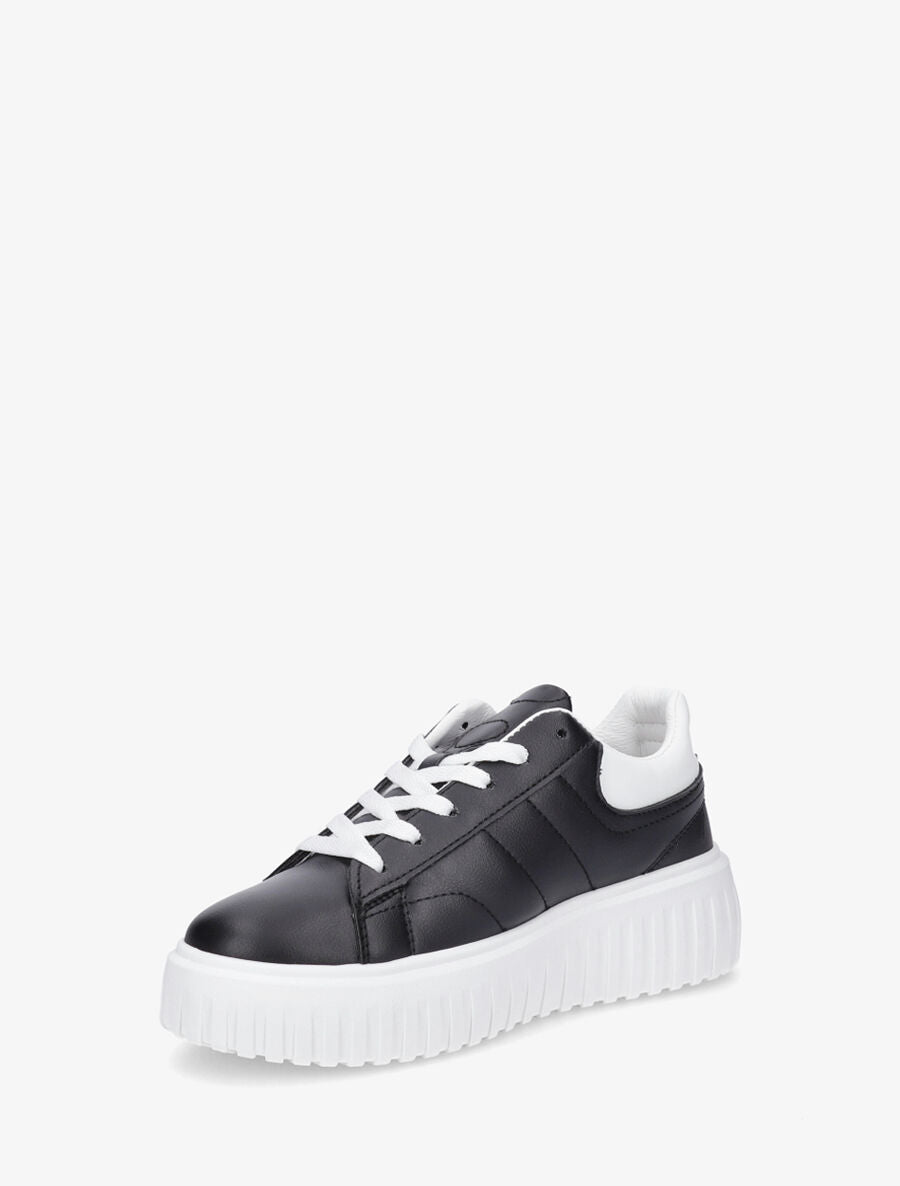 Sneakers à plateforme striée - Noir - 3