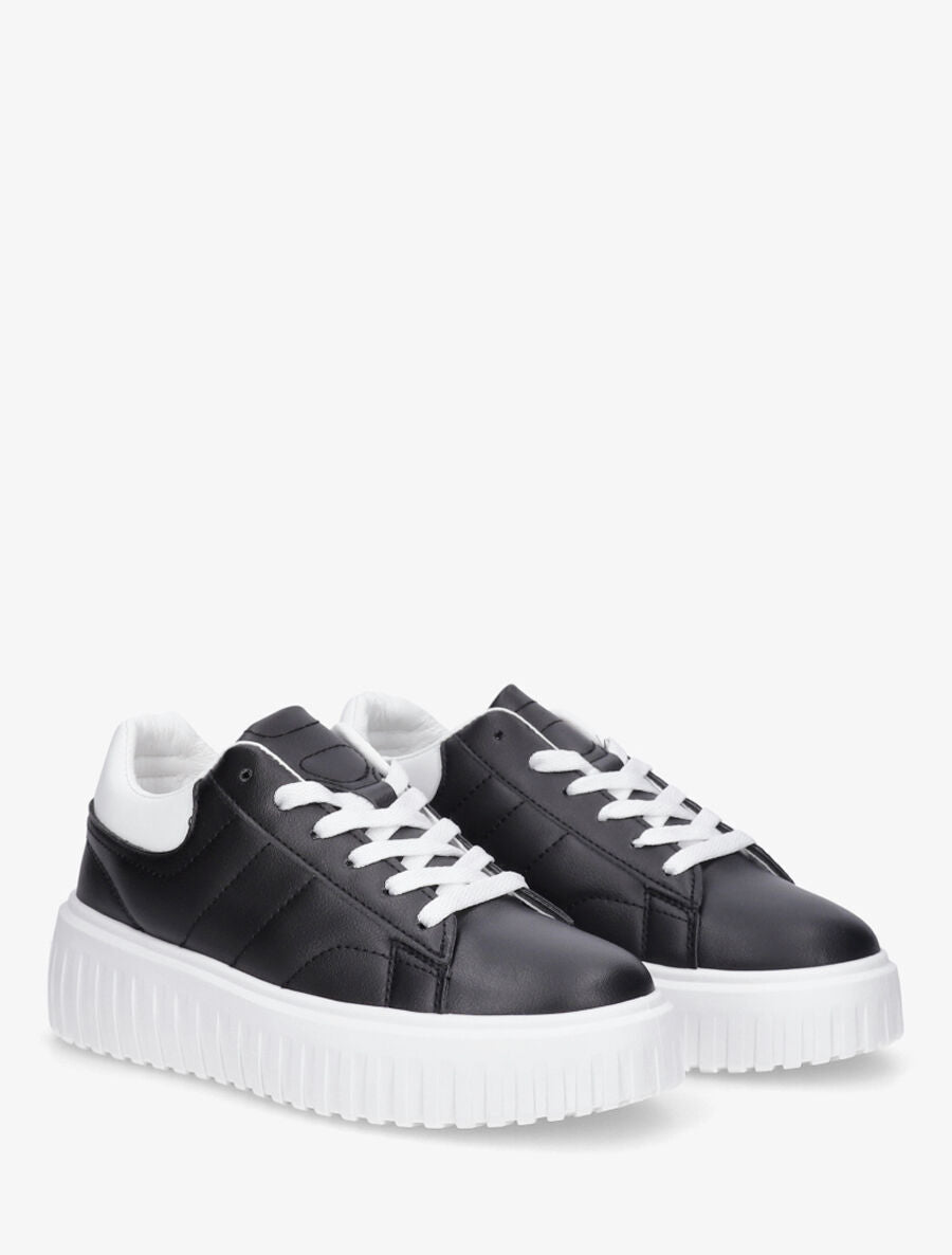 Sneakers à plateforme striée - Noir - 4