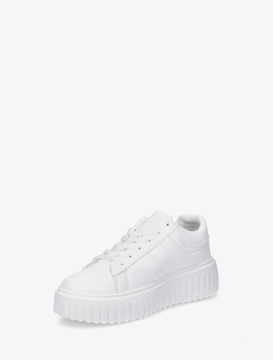 Sneakers à plateforme striée - Blanc - 3
