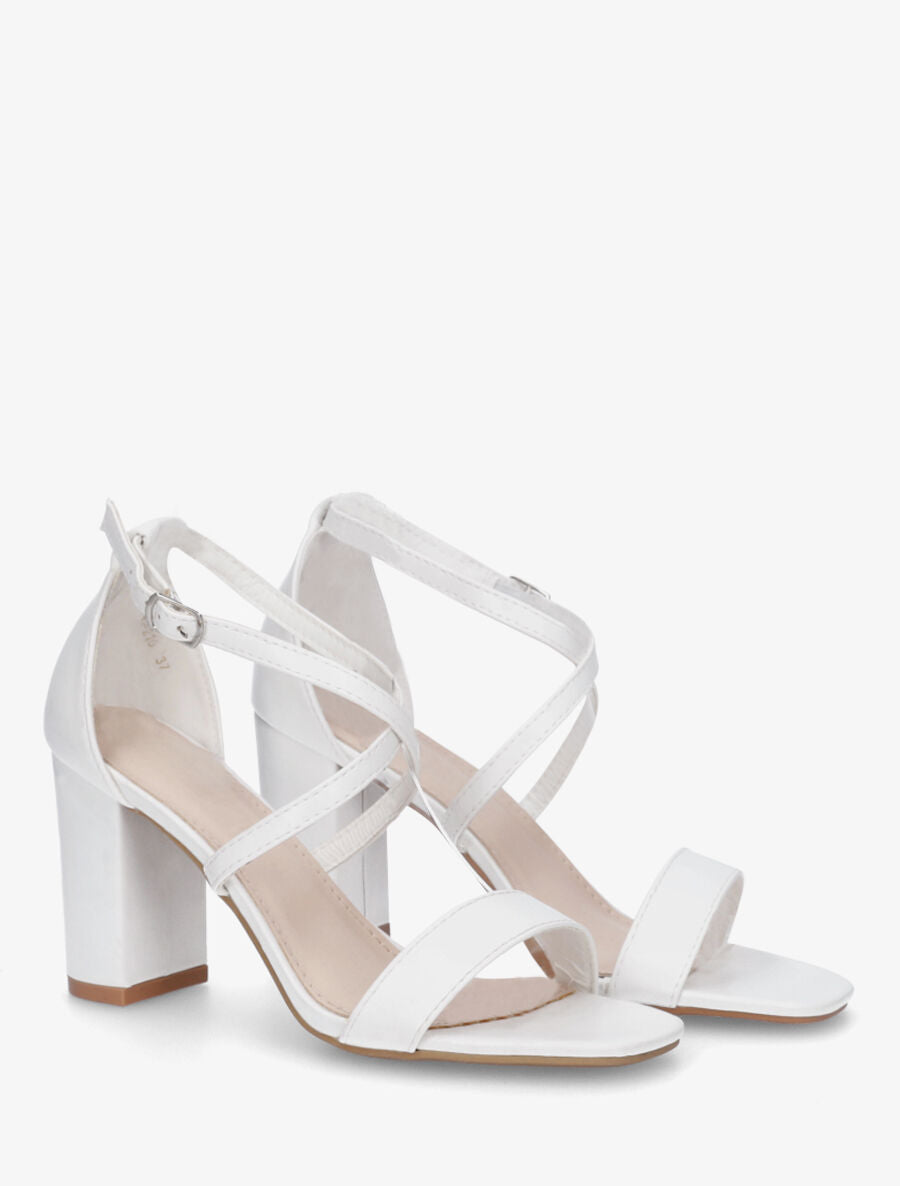 Sandales hautes à brides croisées - Blanc - 4