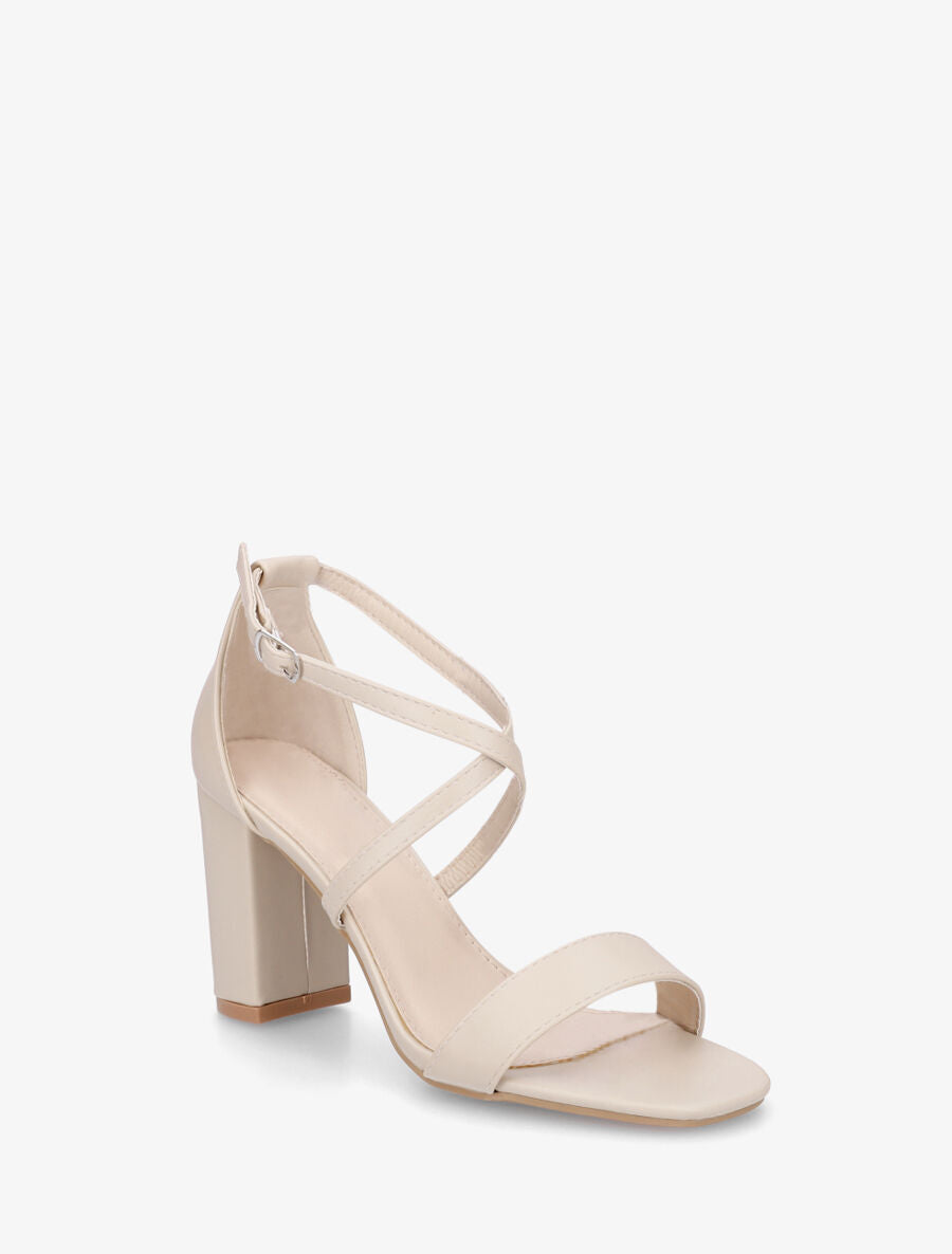 Sandales hautes à brides croisées - Beige - 2