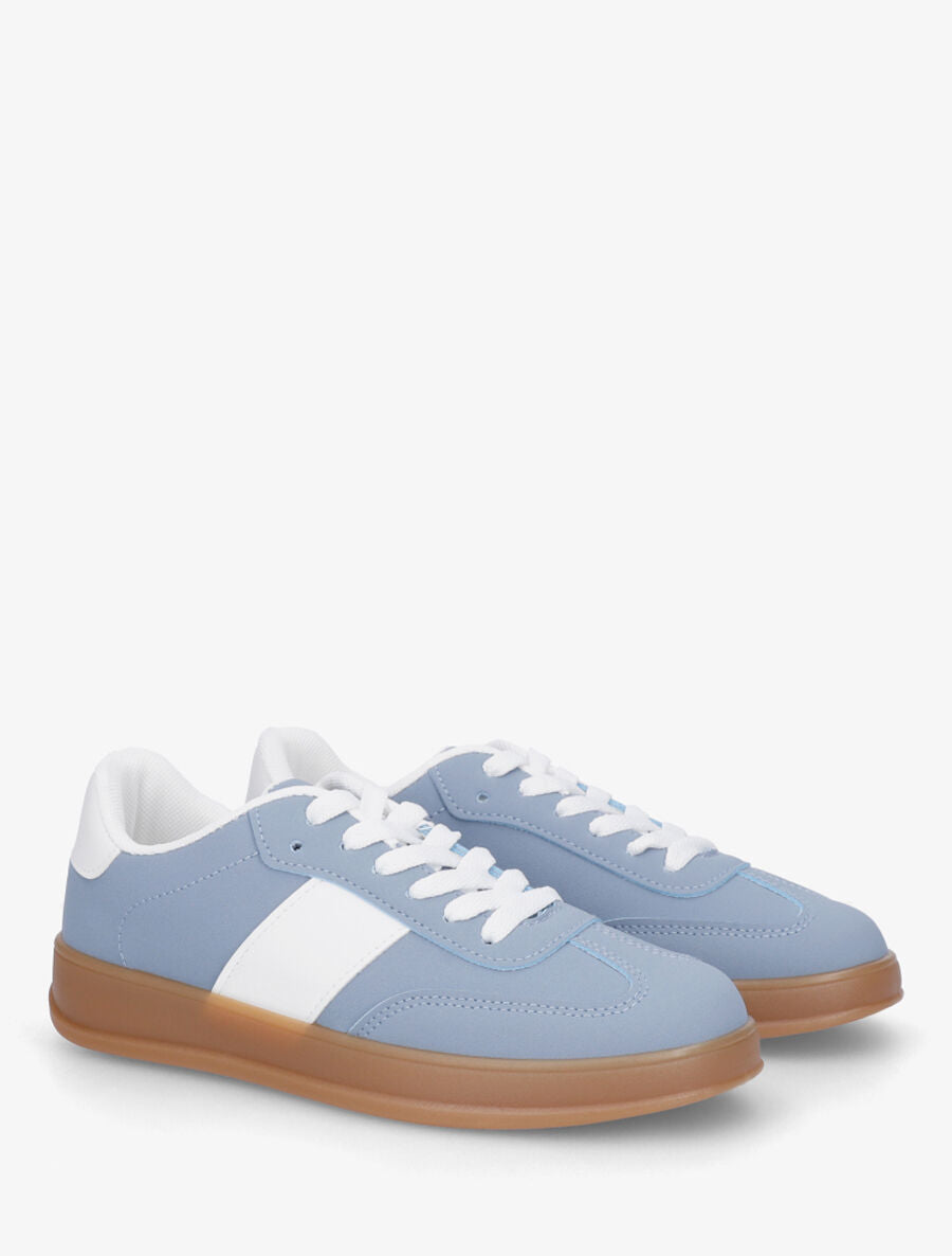 Baskets classiques en simili - Bleu clair - 4