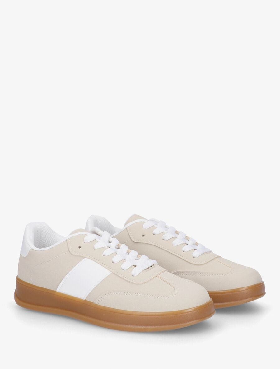 Baskets classiques en simili - Beige - 4