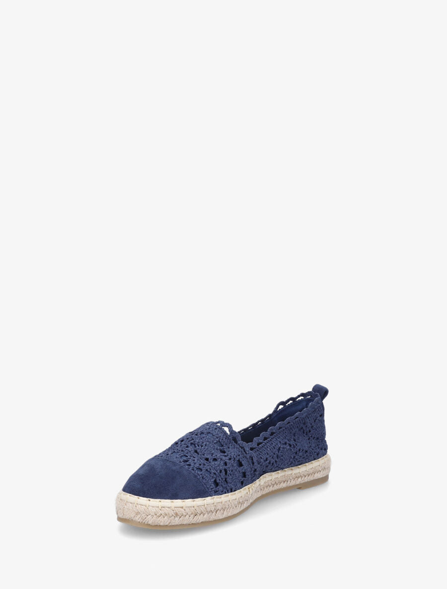 Espadrilles en tissu et suédine - Marine - 3