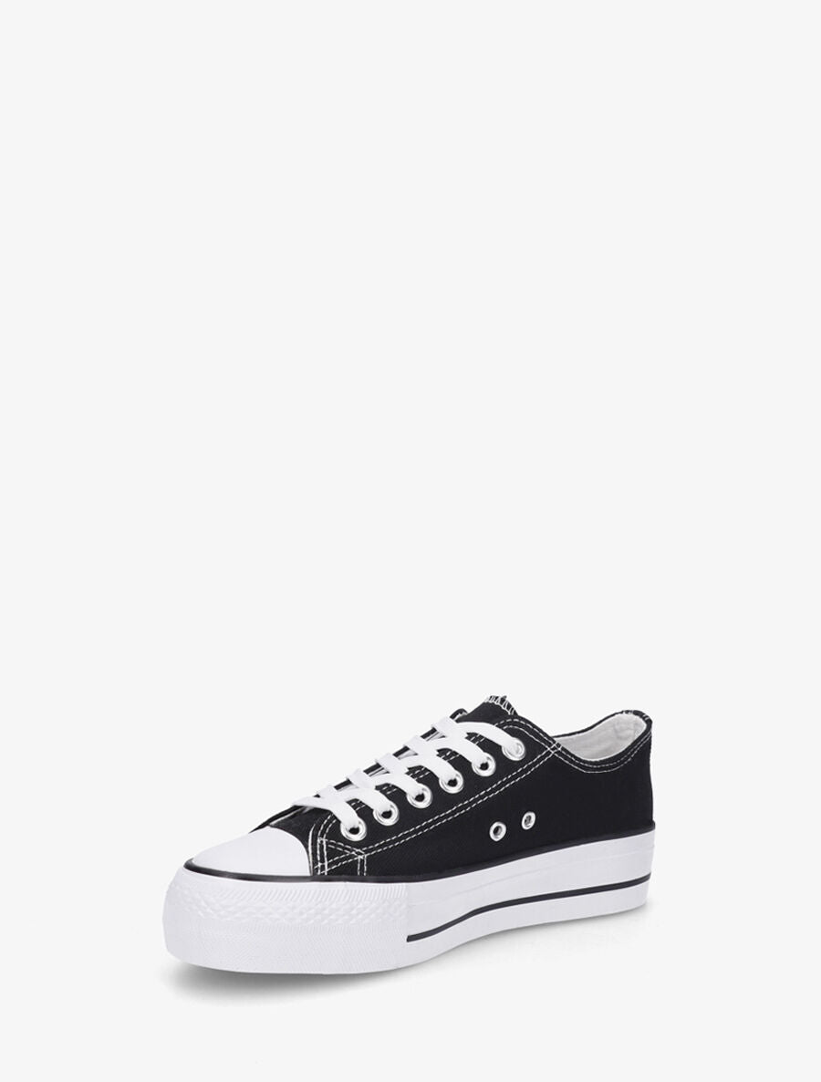 Baskets en toile - Noir/blanc - 3