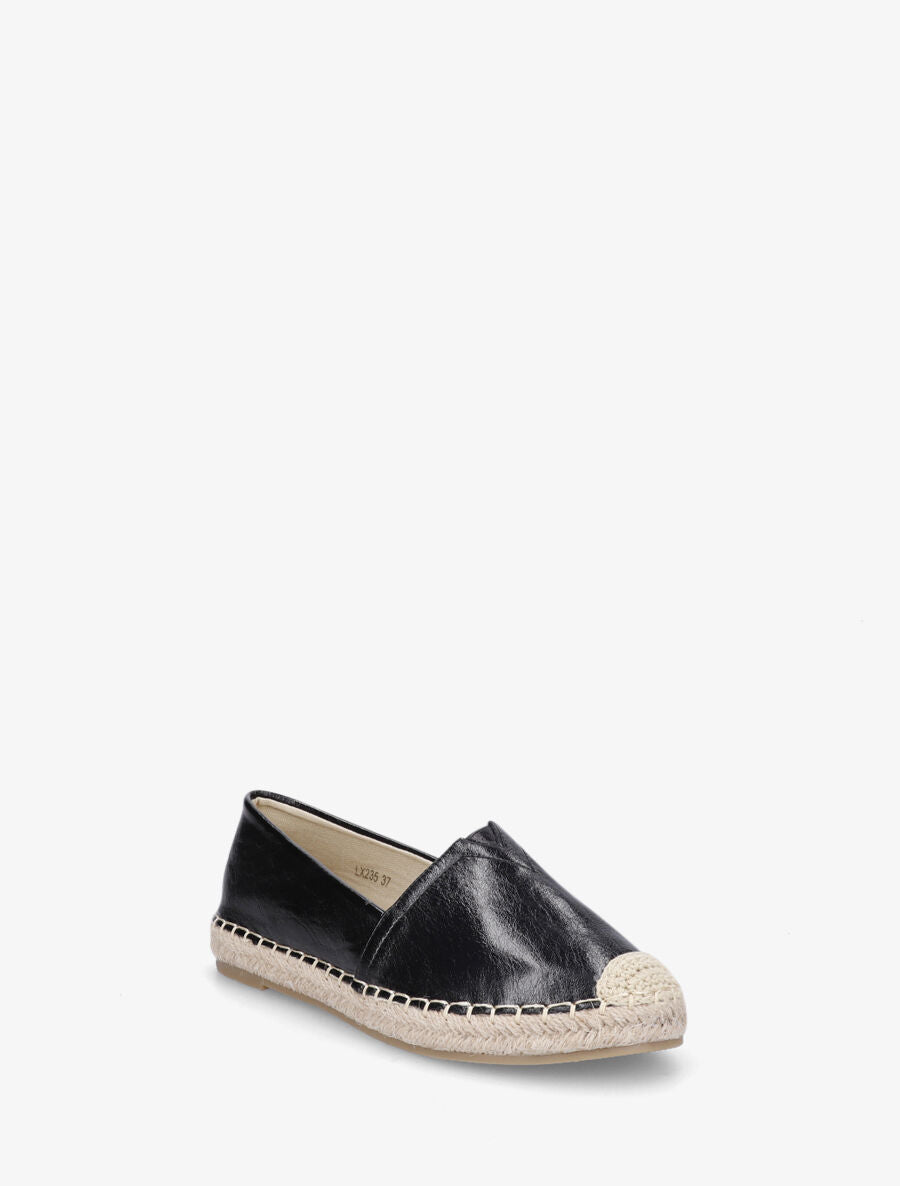 Espadrilles plates en simili nacré - Noir - 2