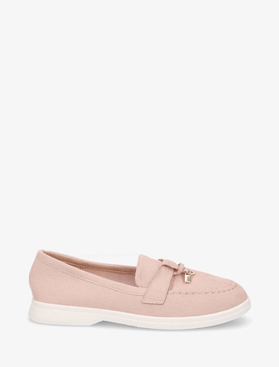 Mocassins plates en suédine - Rose - 1