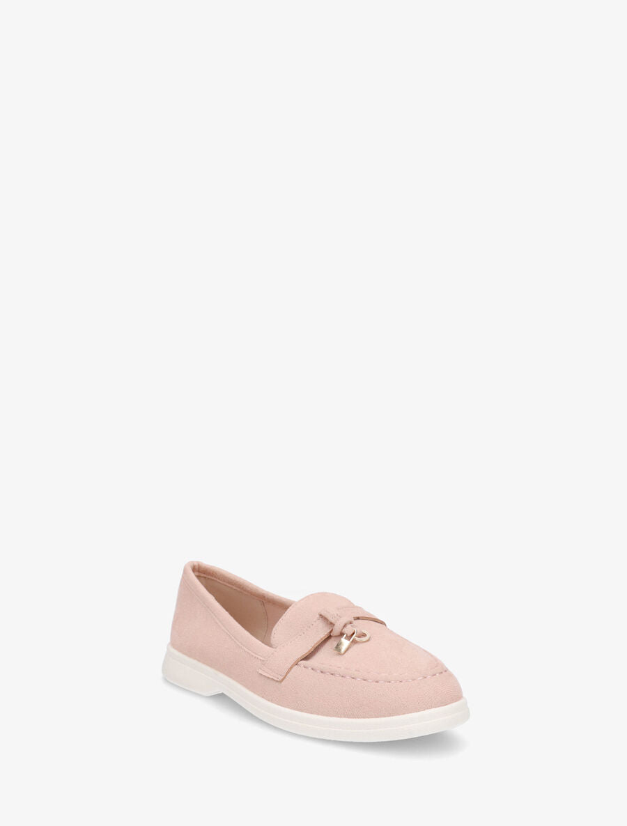 Mocassins plates en suédine - Rose - 2