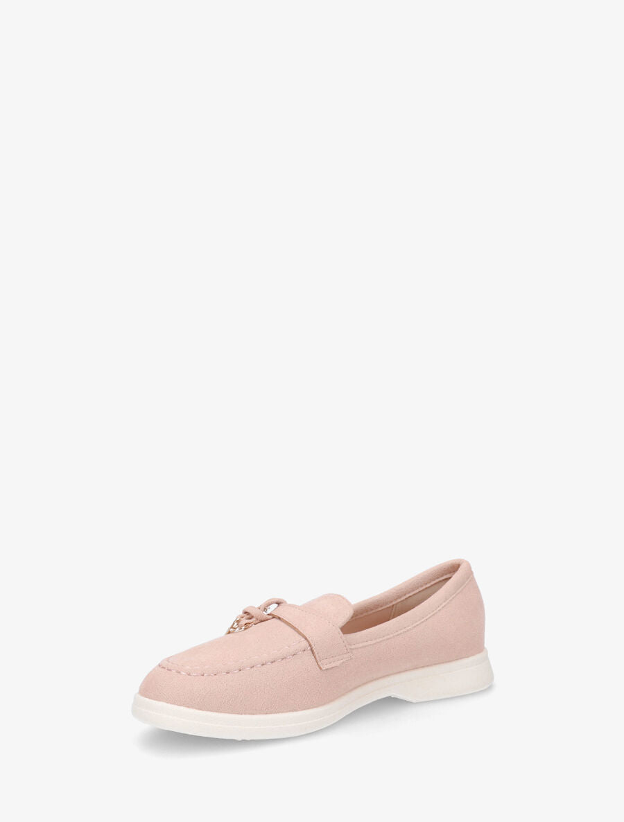 Mocassins plates en suédine - Rose - 3