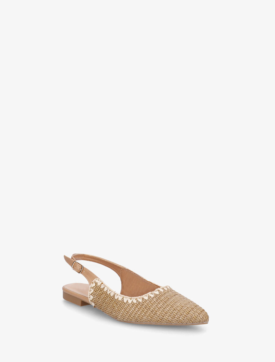 Ballerines pointues effet osier - Camel - 2