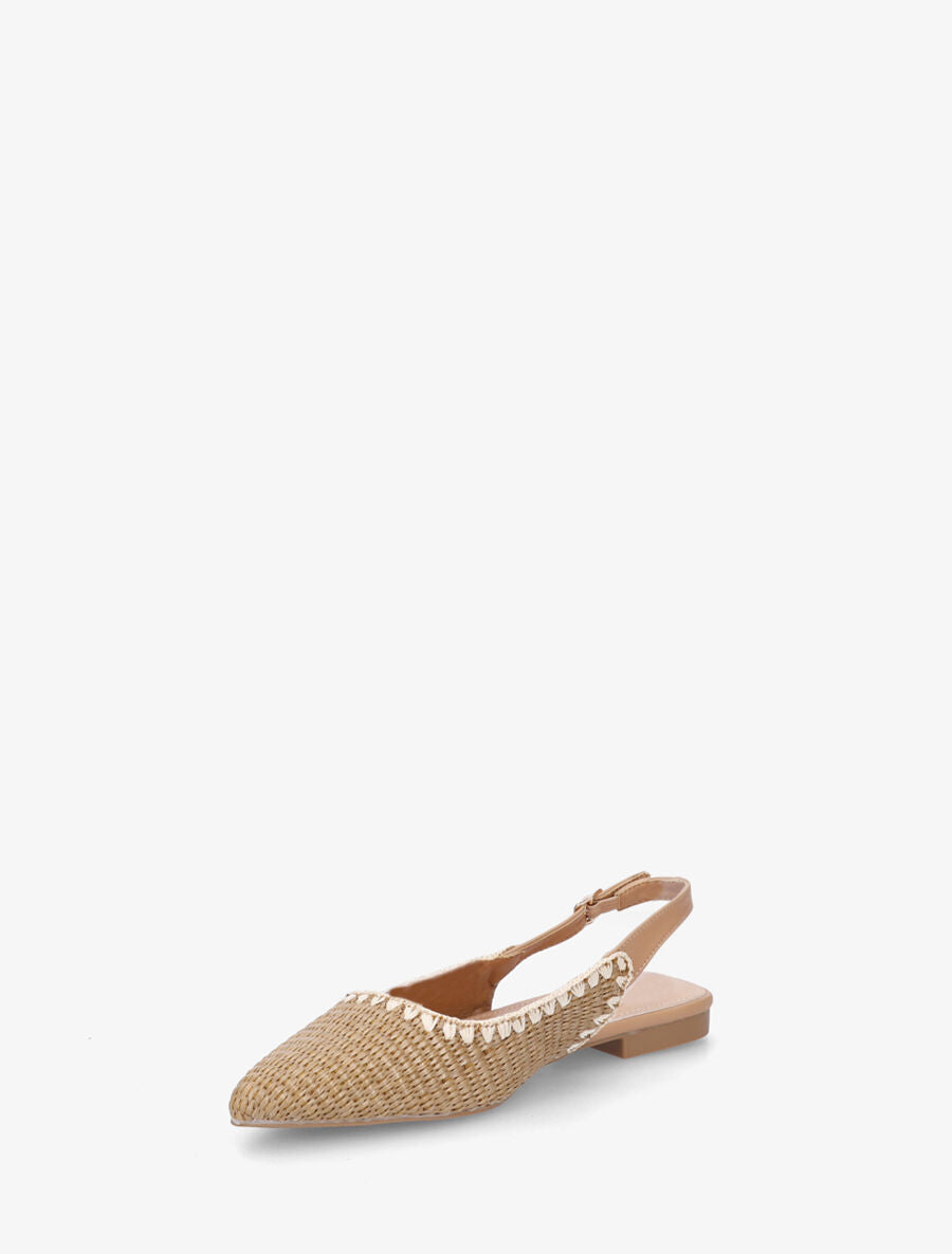 Ballerines pointues effet osier - Camel - 3