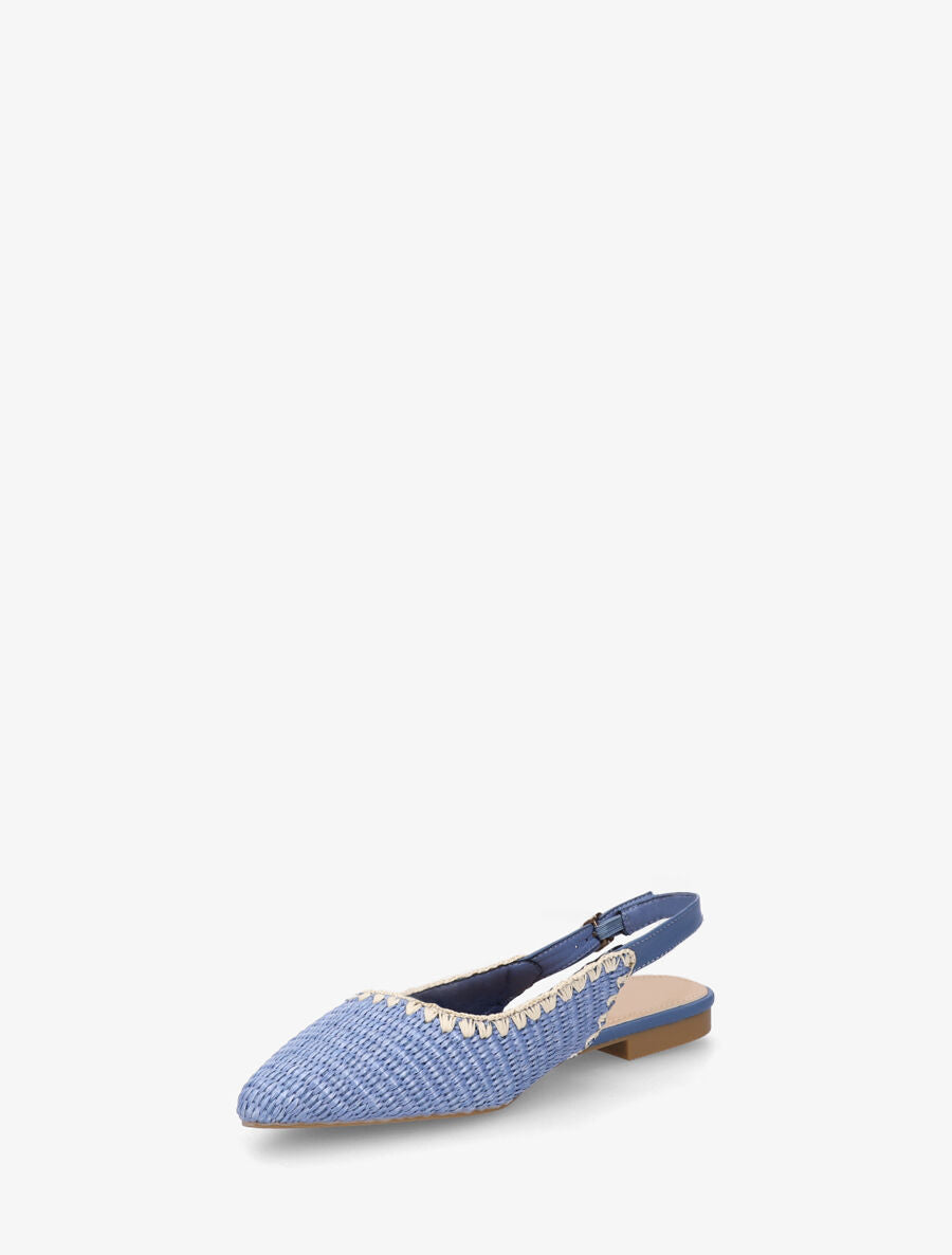 Ballerines pointues effet osier - Bleu clair - 3