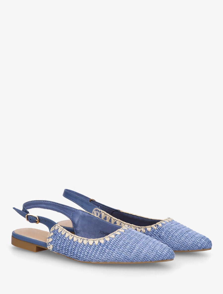 Ballerines pointues effet osier - Bleu clair - 4