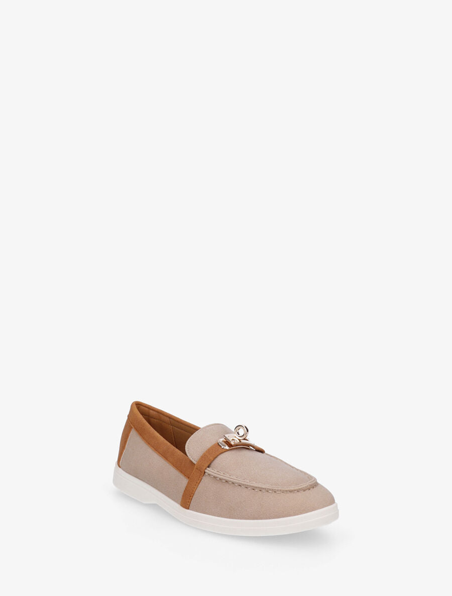 Mocassins bicolore effet nubuck - Taupe - 2