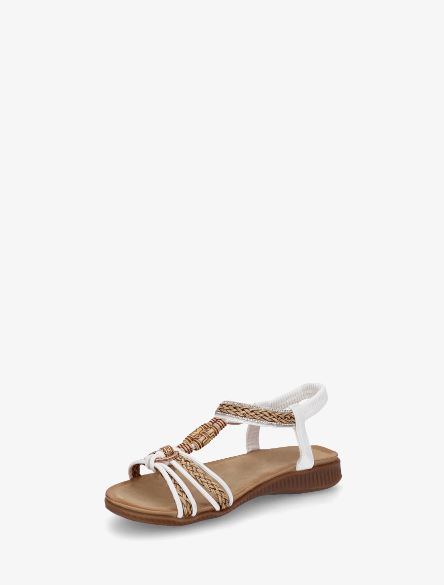 Sandales fantaisies tressées à strass - Blanc - 3