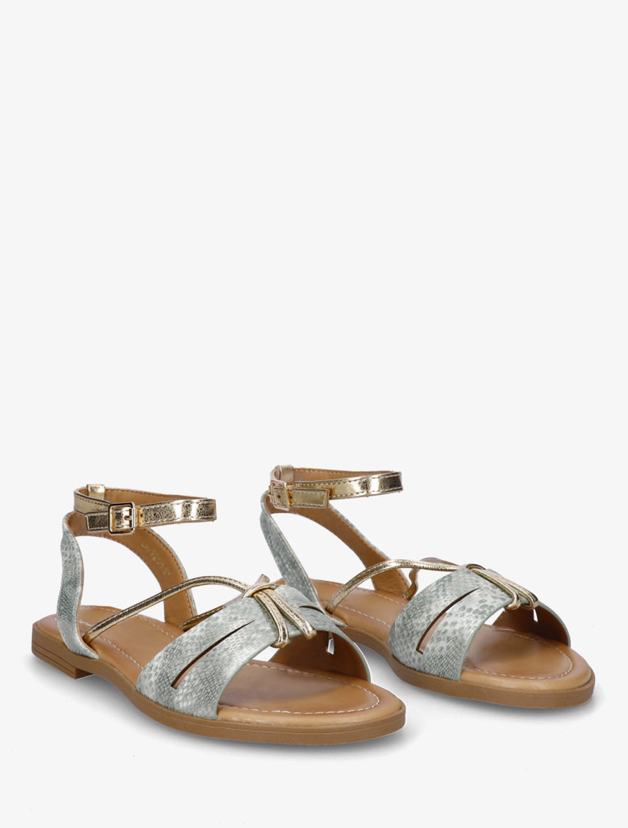 Nu-pieds en python irisé - Vert clair - 4