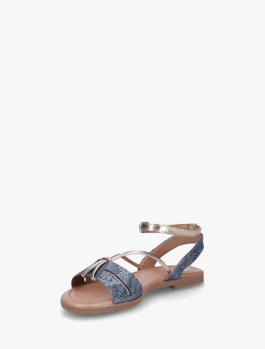 Nu-pieds en python irisé - Bleu - 3