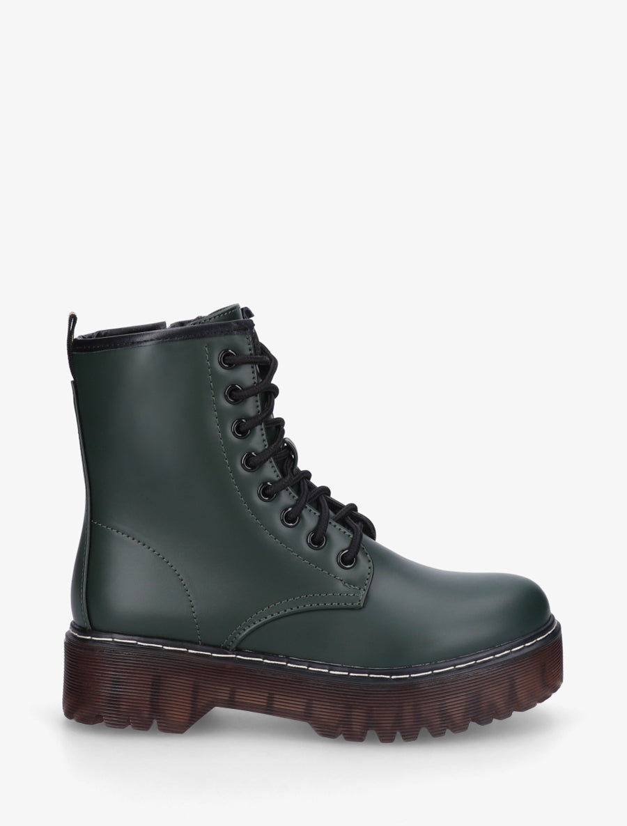 Botas estilo rangers con suela dentada Verde oscuro Inspee