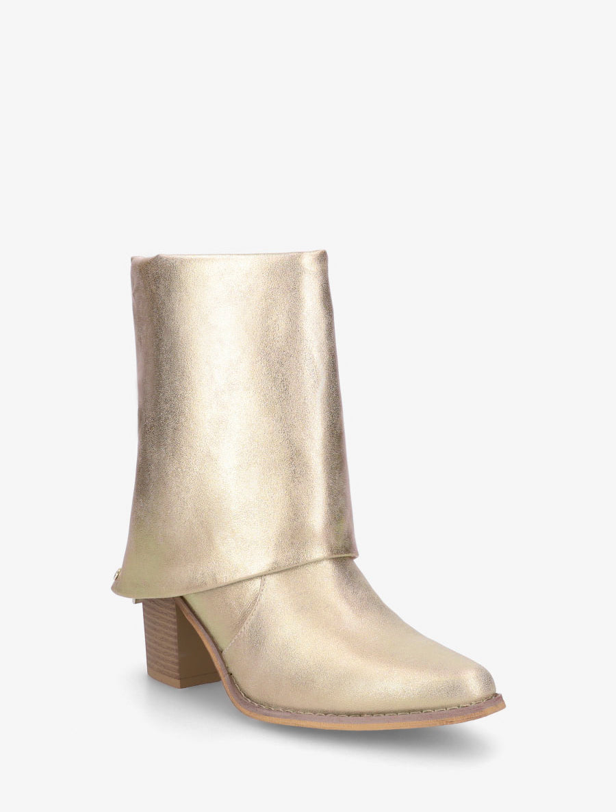 Bottines à revers et bouts pointus - Or - 2