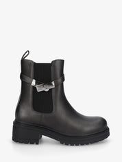 Bottines élastiquées à empiècement métallique - Anthracite - 1