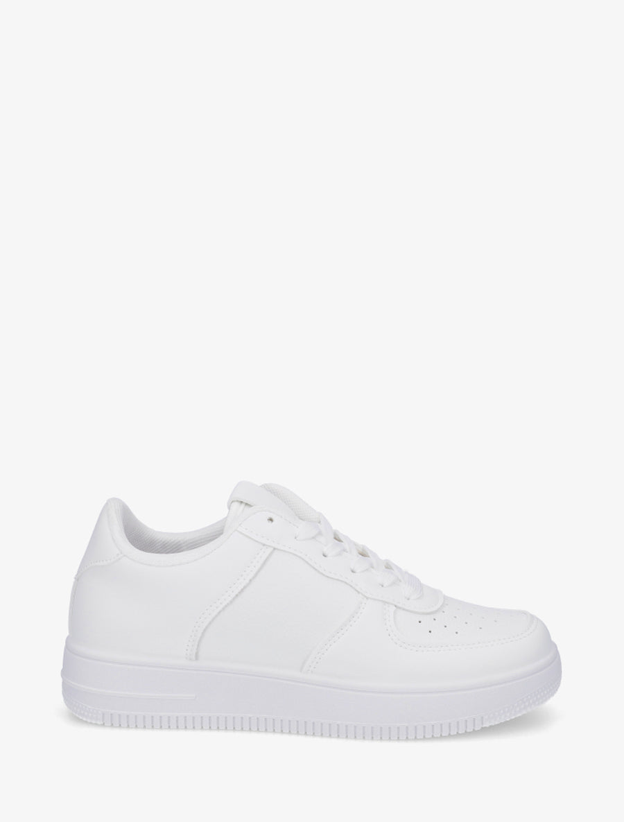 Baskets basiques en simili - Blanc - 1