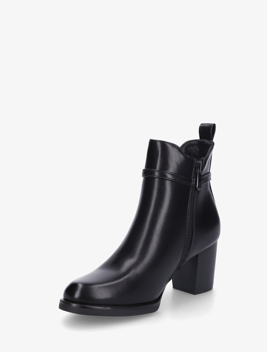 Bottines en simili à cheville élastiquée - Noir - 3