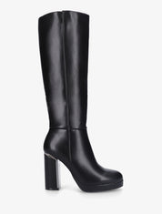 Bottes simili à talon métallique - Noir - 1