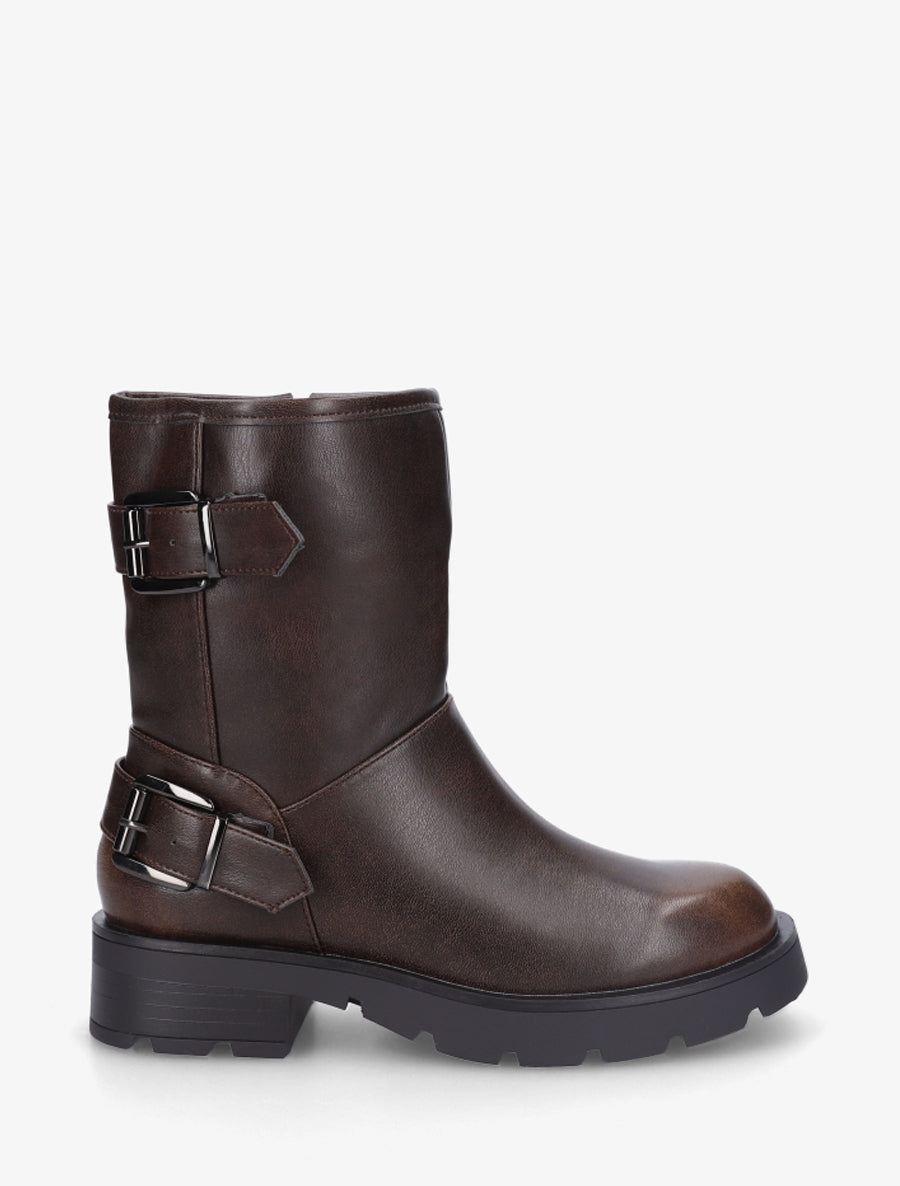 Boots montantes style motard - Chocolat - 1