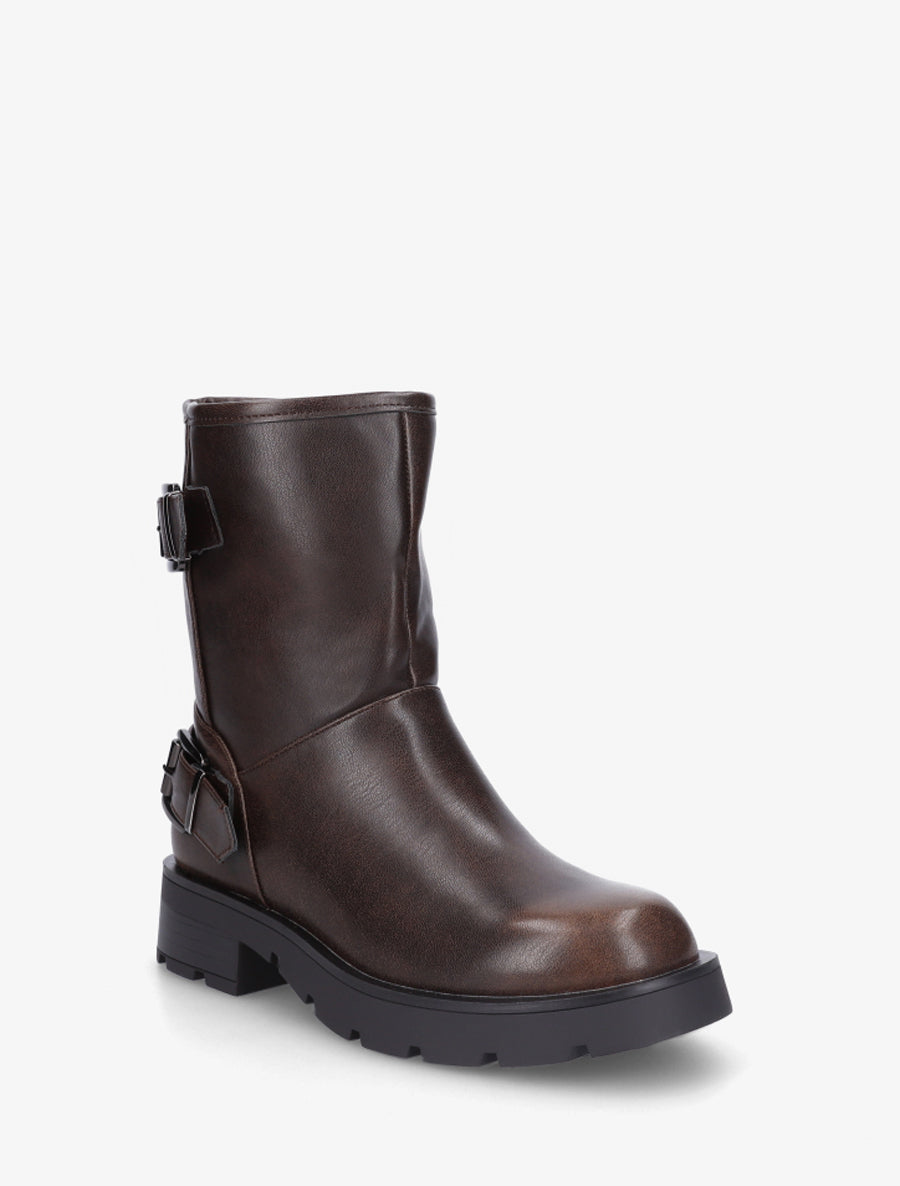 Boots montantes style motard - Chocolat - 2