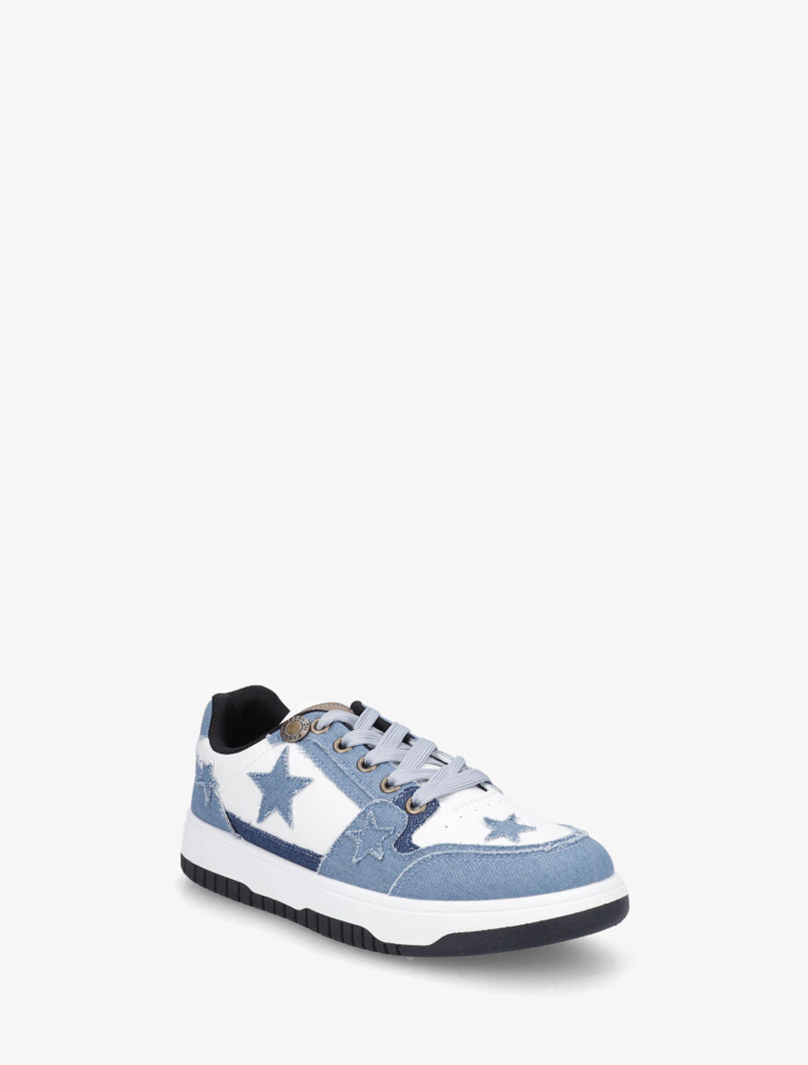 Sneakers à motifs étoiles et jean - Bleu - 2