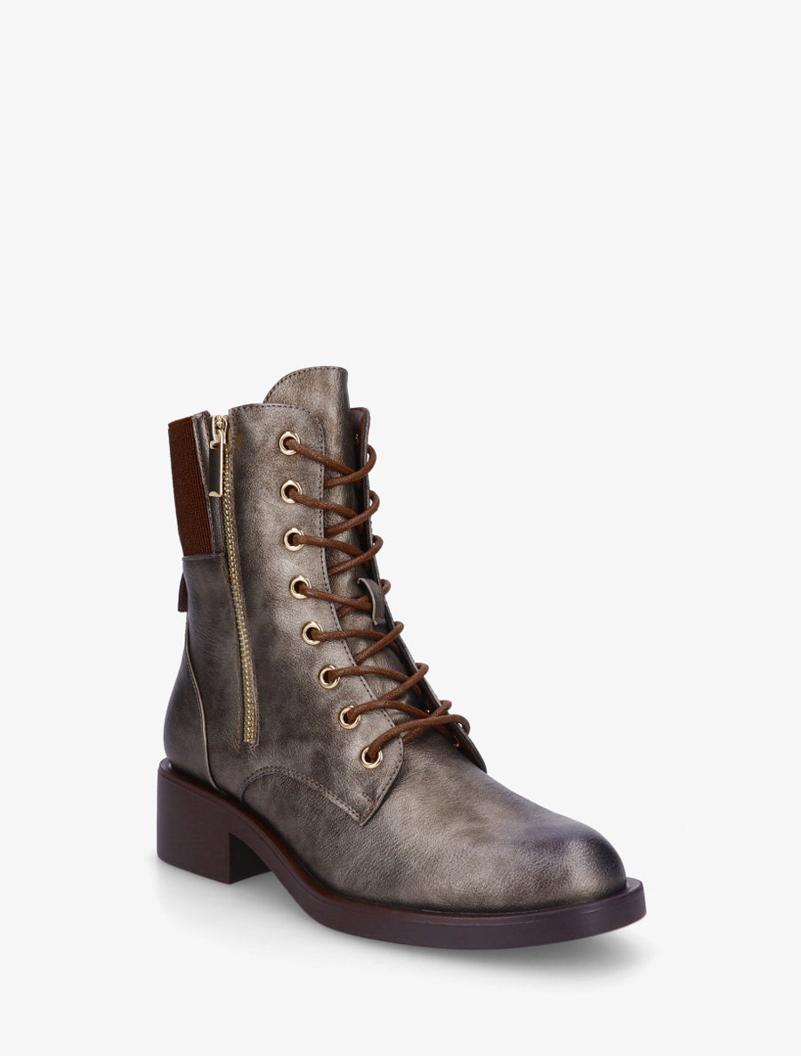 Boots montantes à lacets - Bronze - 2