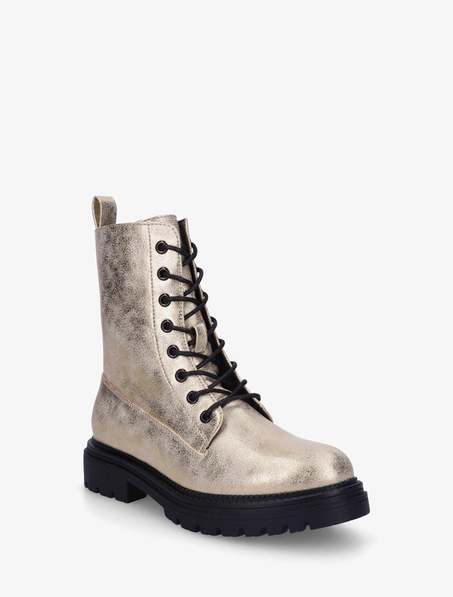 Boots en simili style rangers - Or - 2