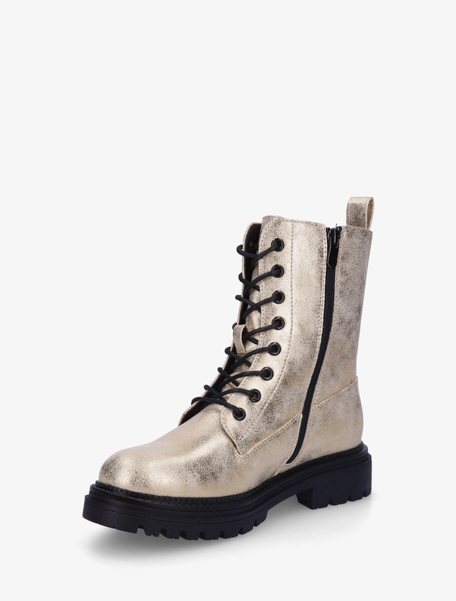 Boots en simili style rangers - Or - 3