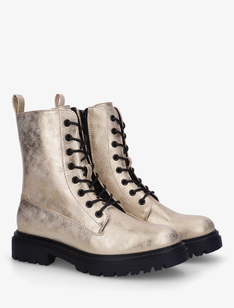 Boots en simili style rangers - Or - 4