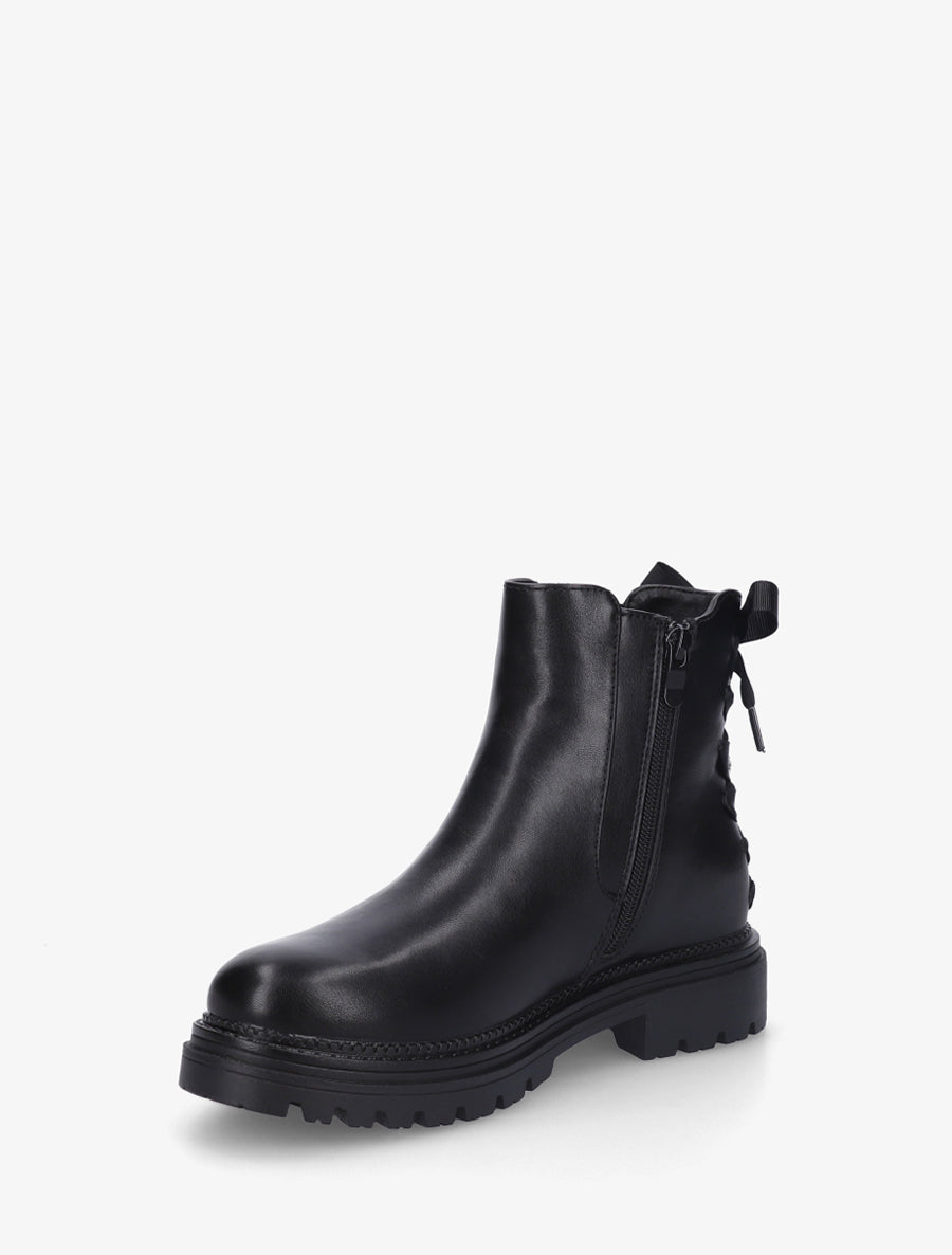 Bottines en simili à noeud - Noir - 3