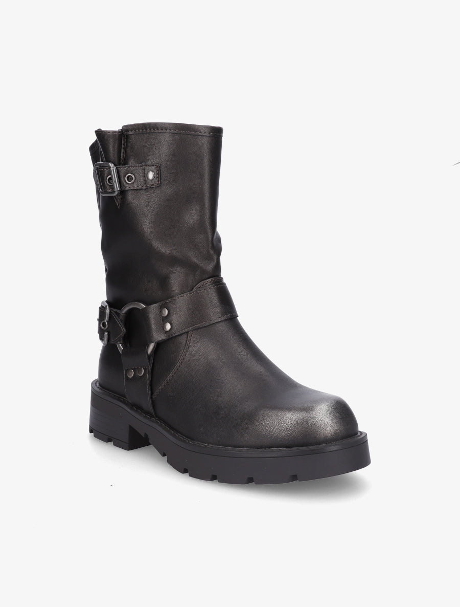 Bottines montantes en simili - Gris anthracite - 2