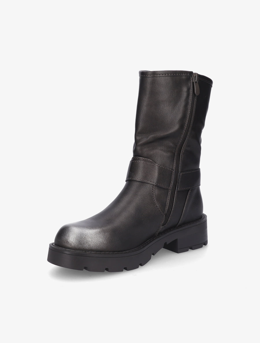 Bottines montantes en simili - Gris anthracite - 3