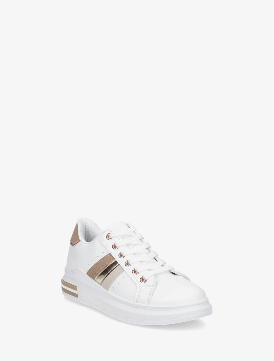 Tennis classiques à bandes - Beige - 2