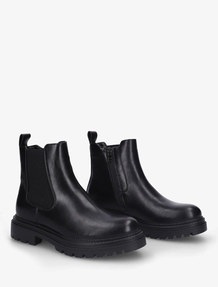 Bottines style chelsea en simili - Noir - 4