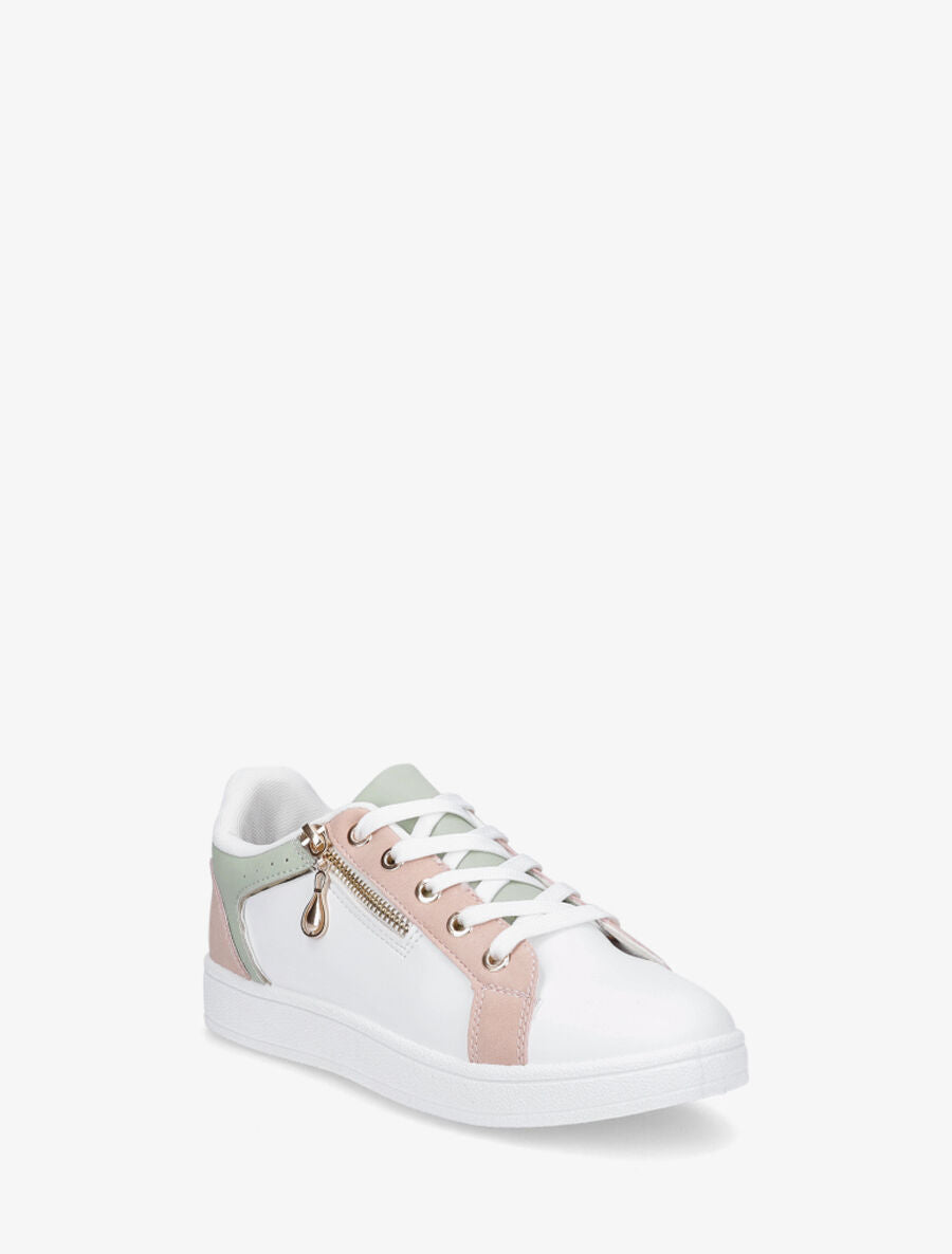 Sneakers à zip décoratif - Rose - 2