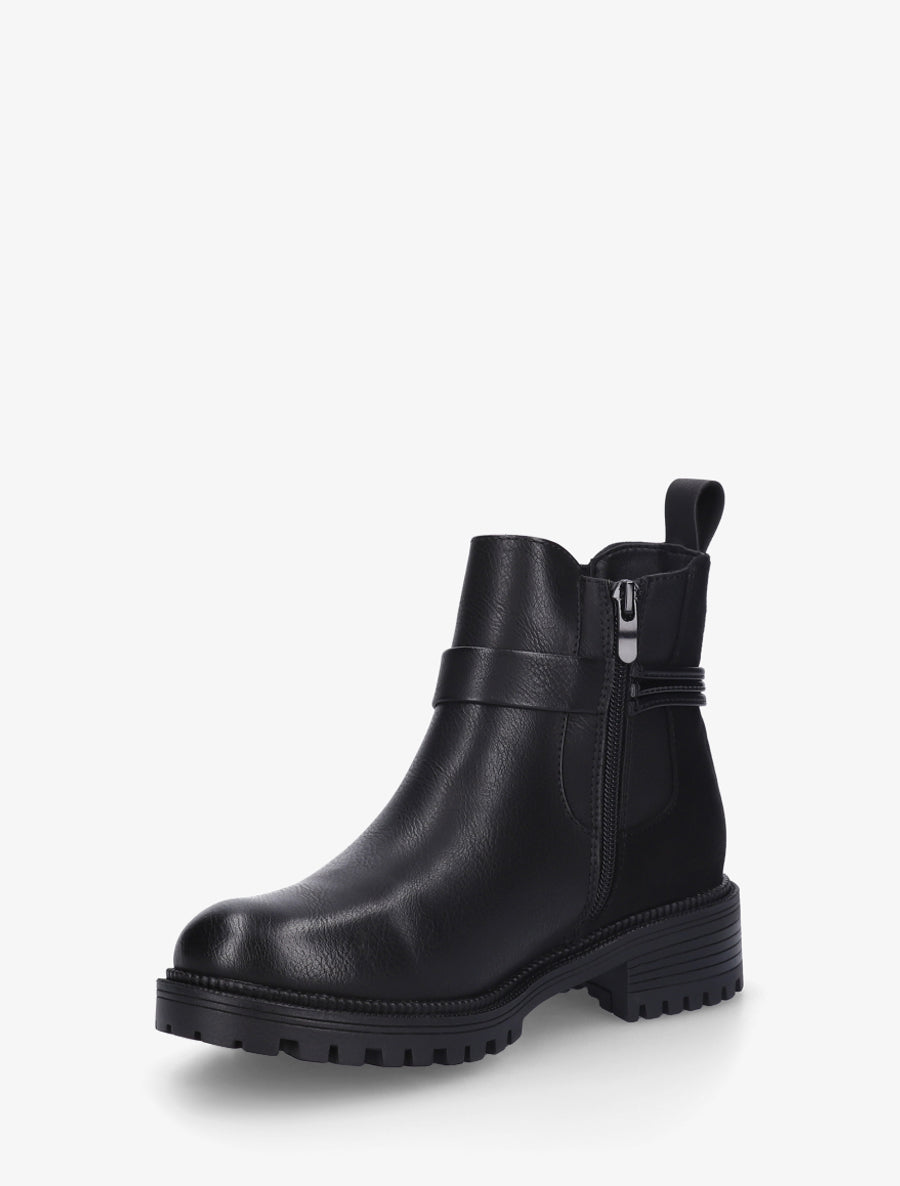 Bottines à cheville élastiquée et boucle - Noir - 3