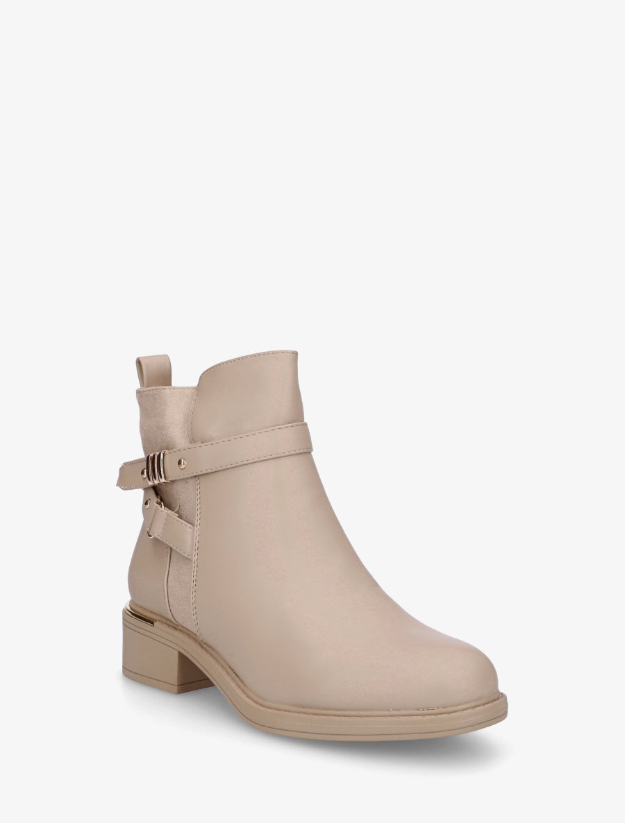 Bottines à contrefort en suédine - Beige - 2