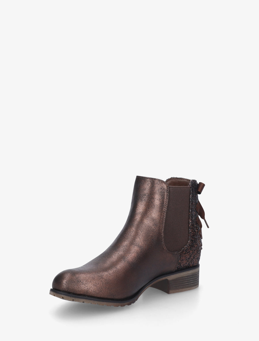 Bottines irisées à ruban style lacet - Marron - 3