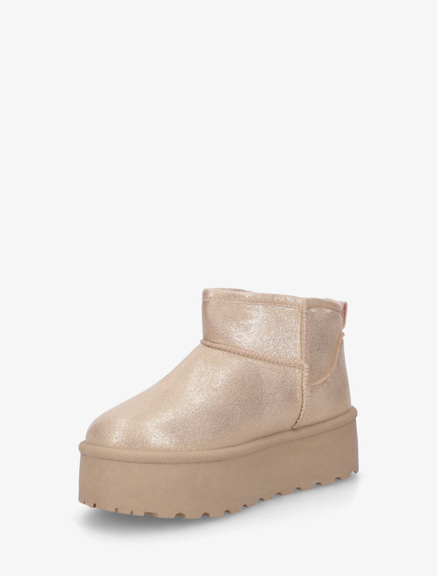Boots irisées à semelle plateforme - Camel clair - 3
