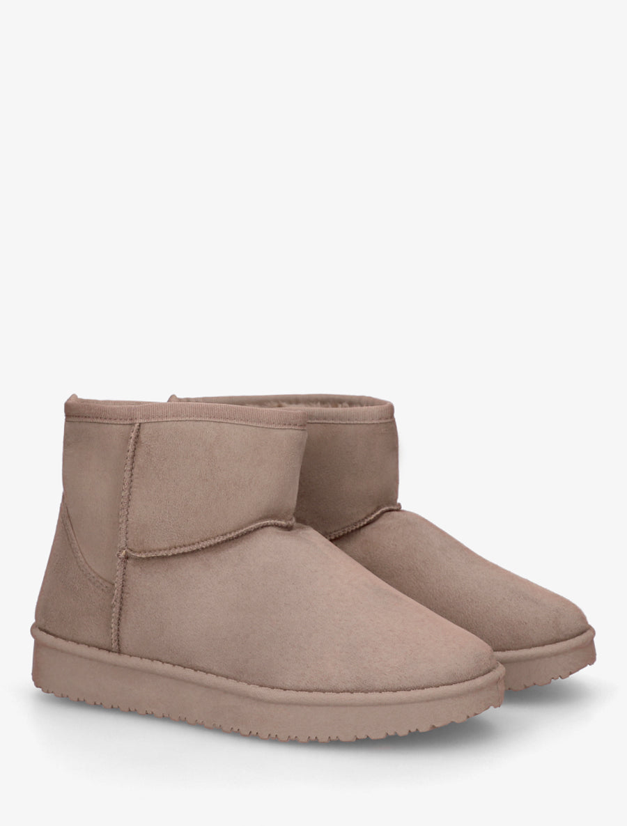 Low boots unies en suédine - Taupe - 4