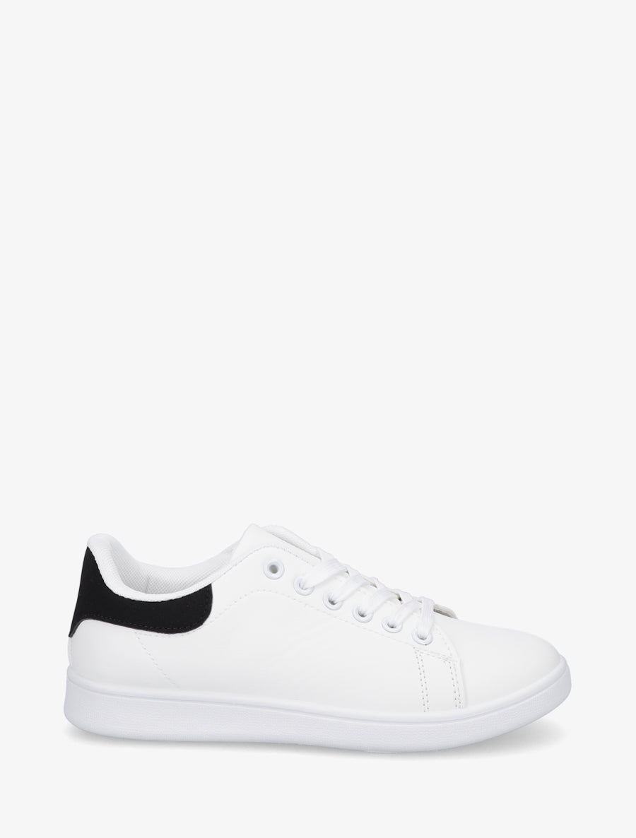 Baskets classiques en simili - Noir/blanc - 1