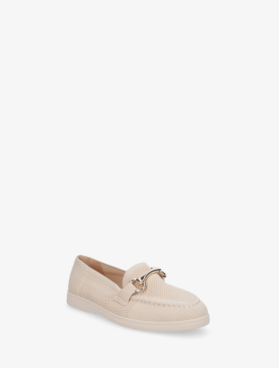Mocassins en mesh à boucle décorative - Beige - 2